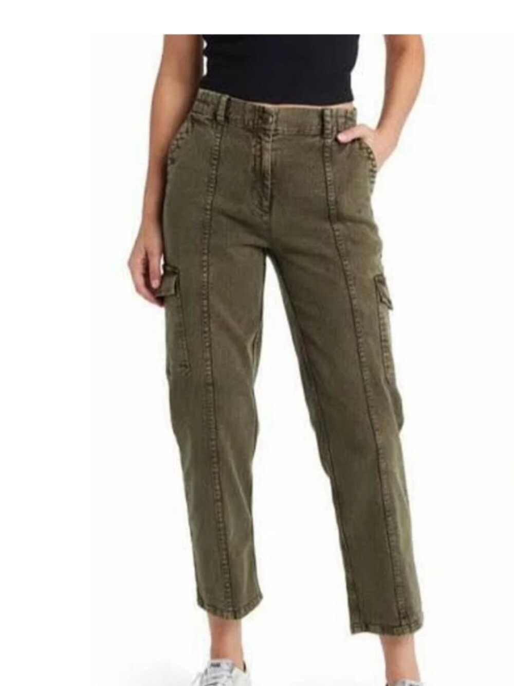 Treasure & Bond Green Wash Cargo Jeans